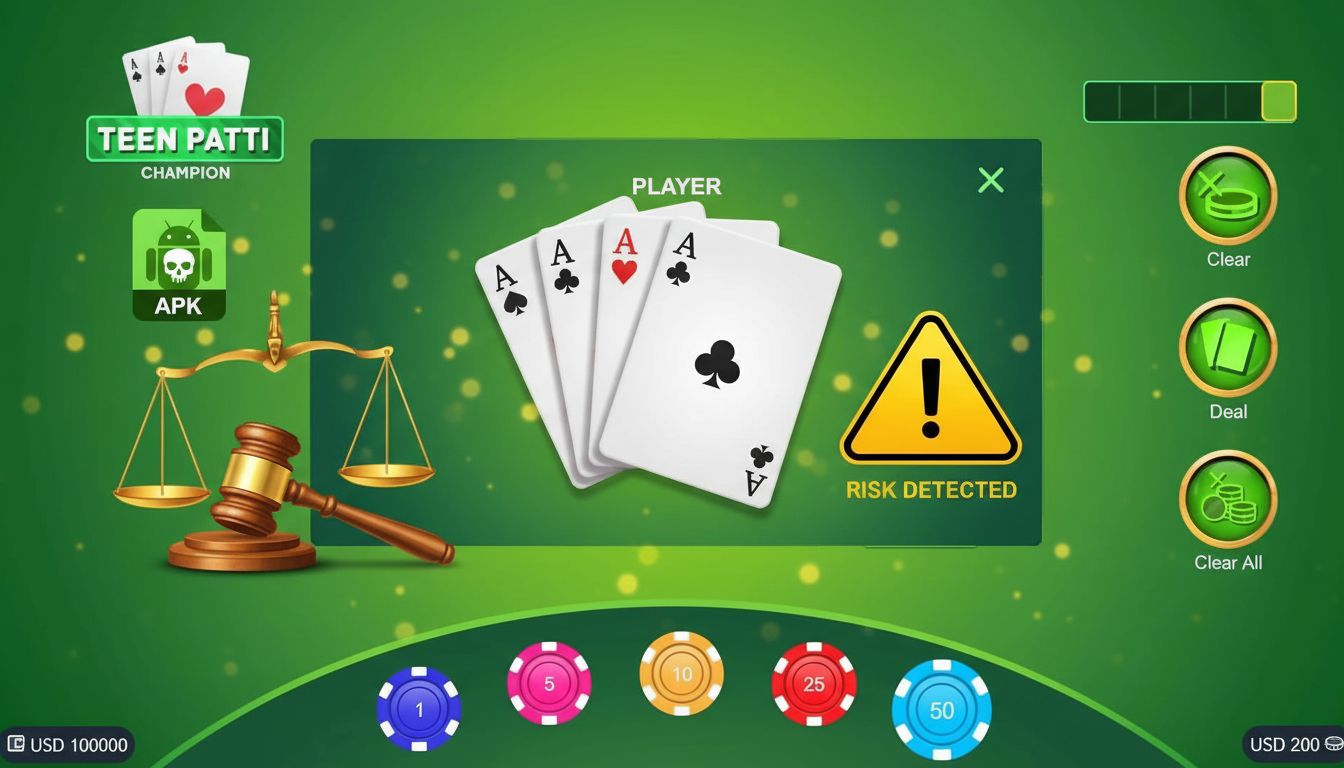 APK warning image with legal scales and danger.